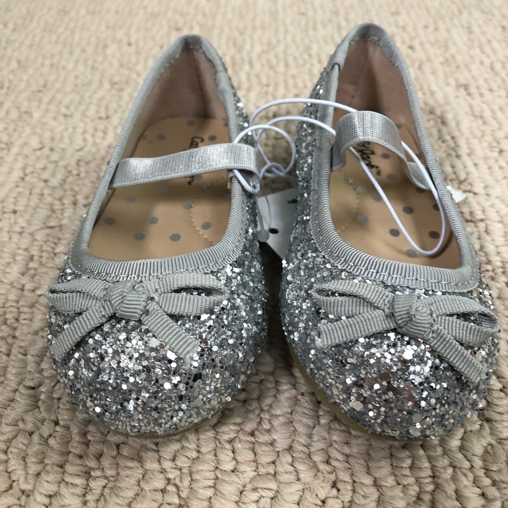 NWT Cat & Jack Silver Ballet Flats